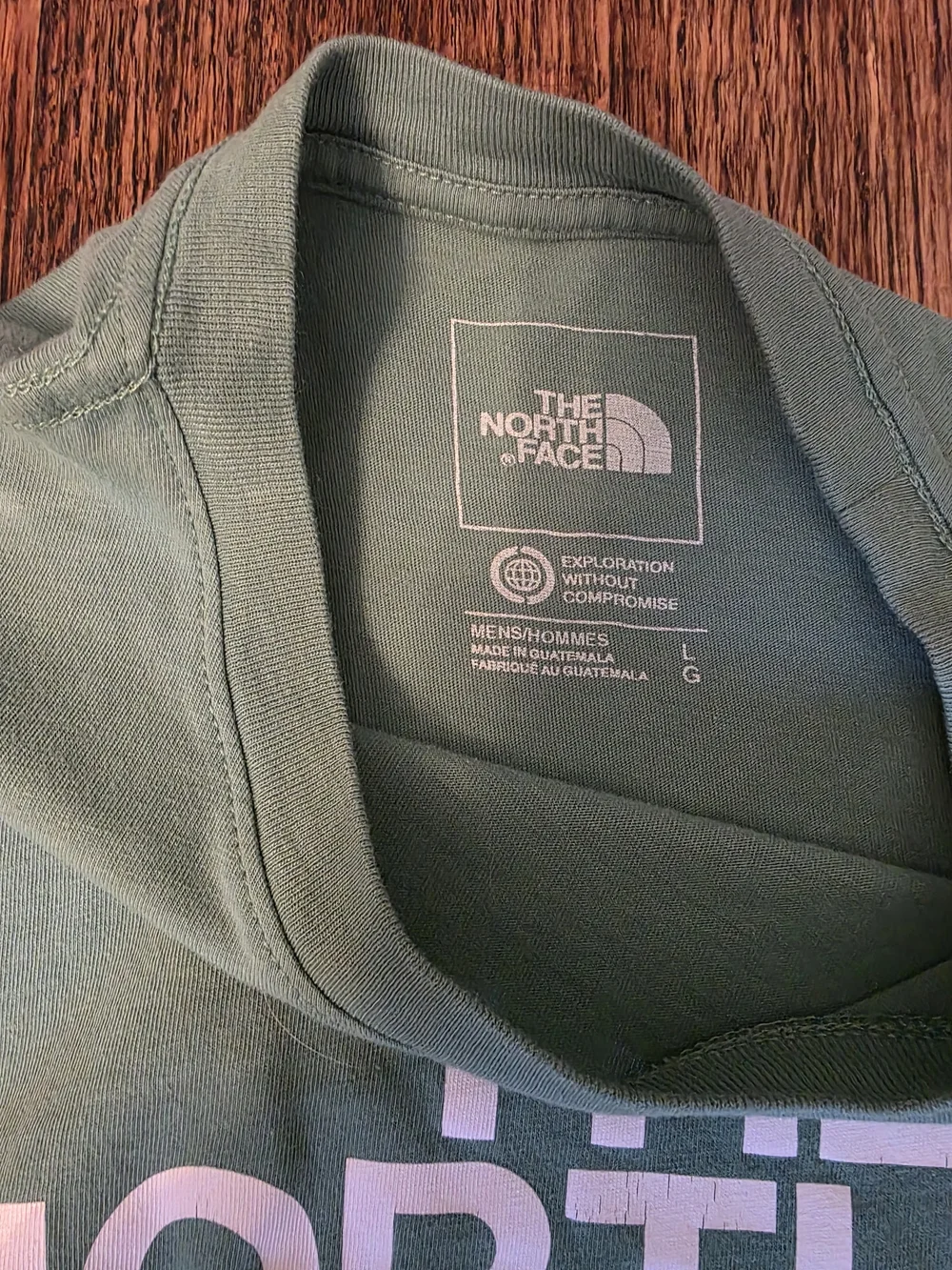 The North Face Olive Green Tee with White Logo